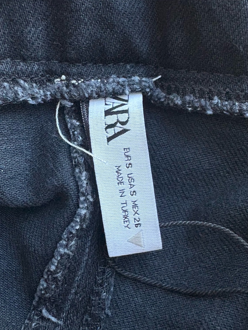 Zara Strapless Black corset Denim distressed Mini Dress - Picture 3 of 3